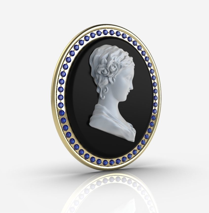 Cameo Brooche 02 3D print model_28