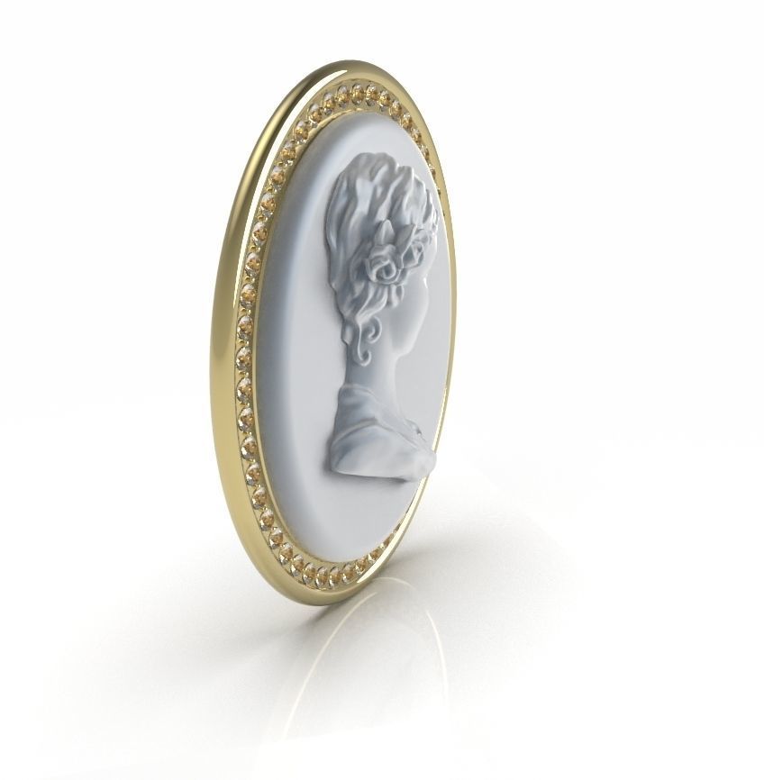 Cameo Brooche 02 3D print model_5