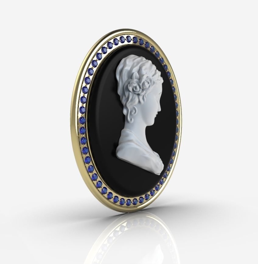 Cameo Brooche 02 3D print model_26