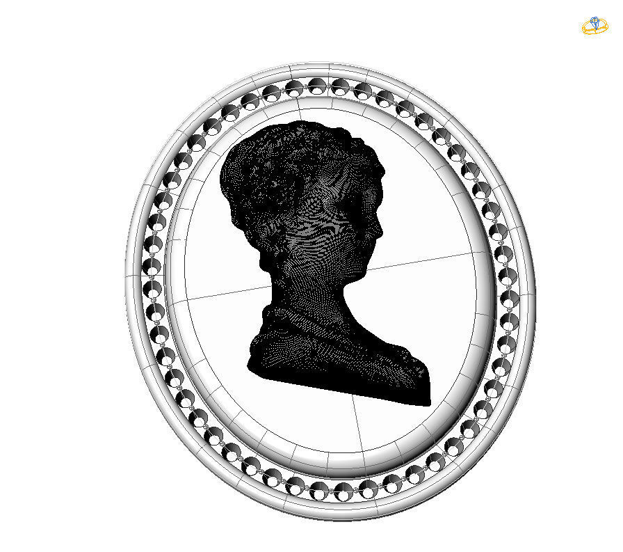 Cameo Brooche 02 3D print model_22