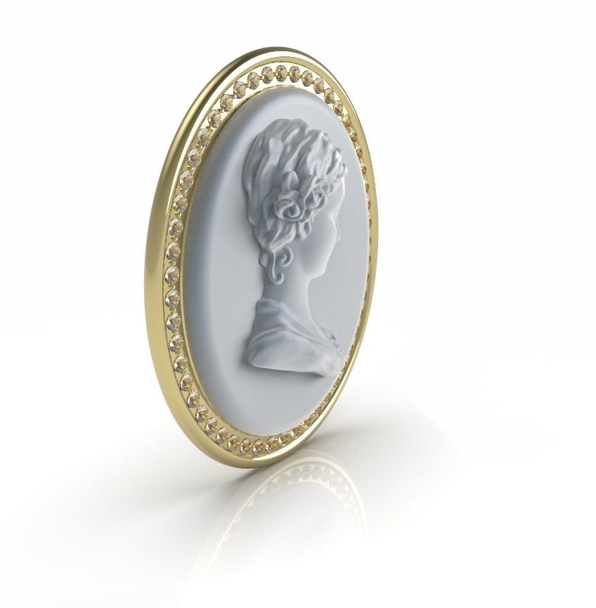 Cameo Brooche 02 3D print model_6