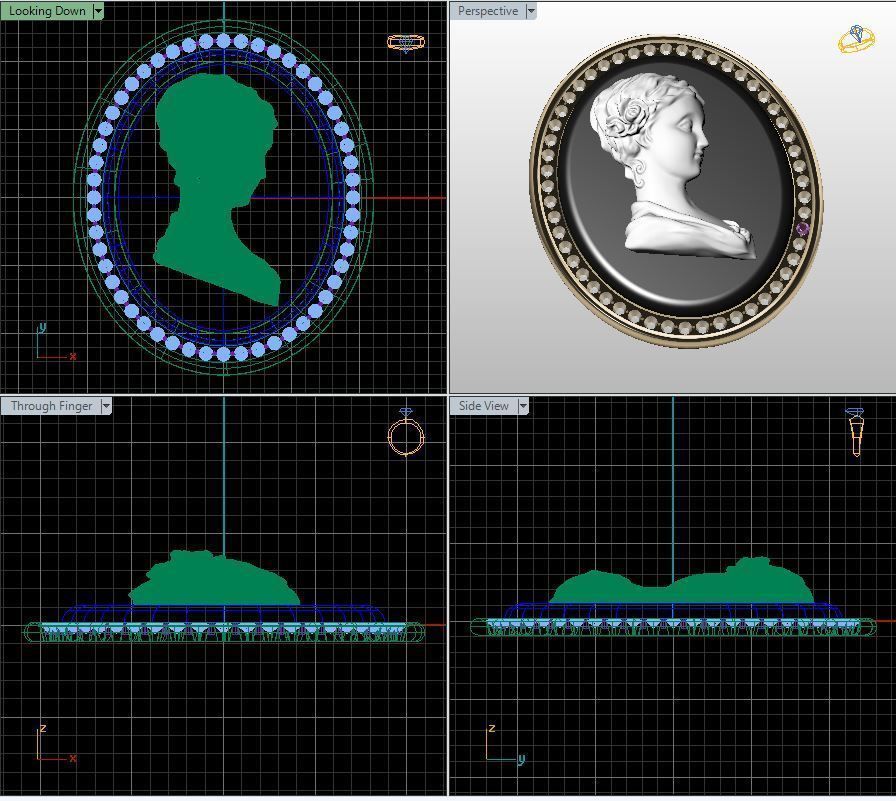 Cameo Brooche 02 3D print model_23