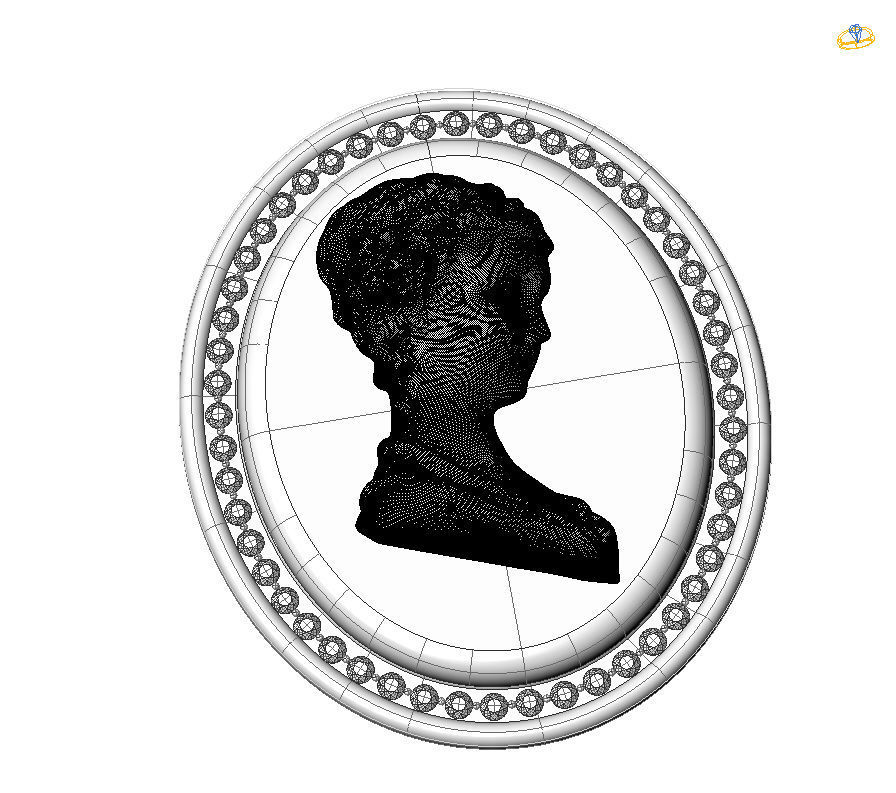 Cameo Brooche 02 3D print model_21