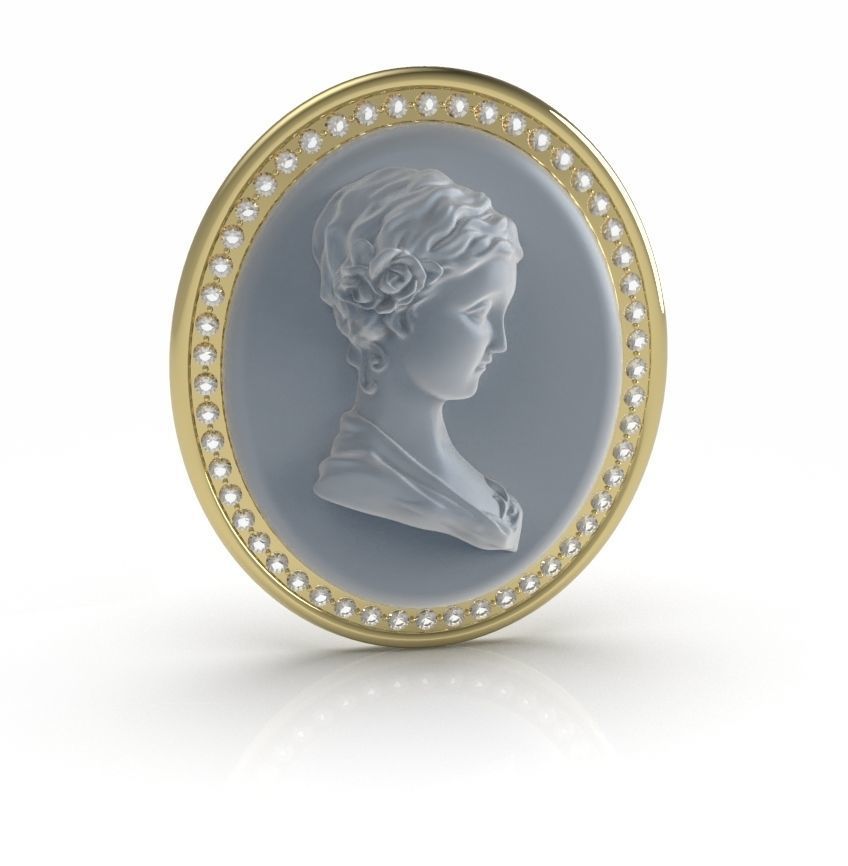 Cameo Brooche 02 3D print model_13