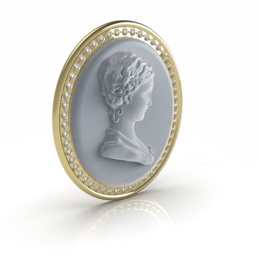 Cameo Brooche 02 3D print model_10