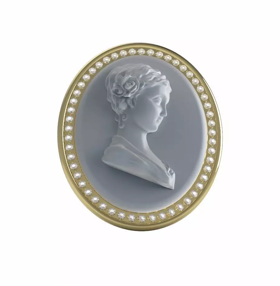 Cameo Brooche 02 3D print model_0