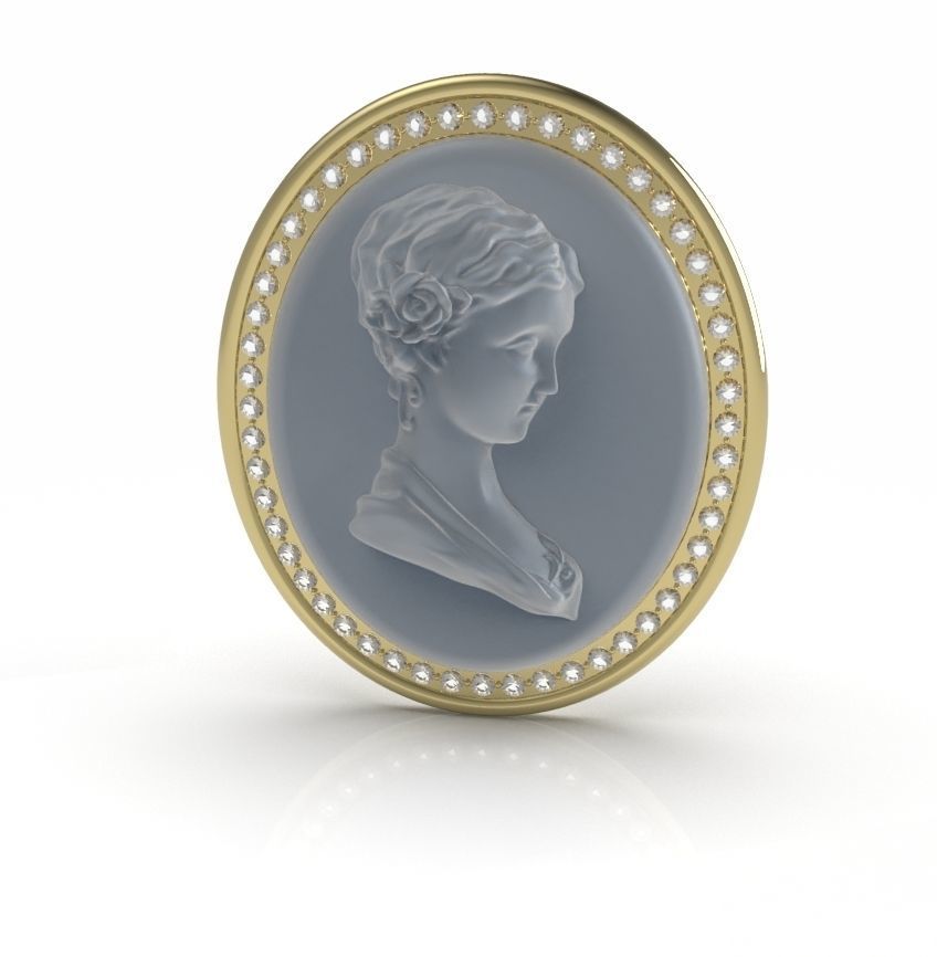 Cameo Brooche 02 3D print model_15
