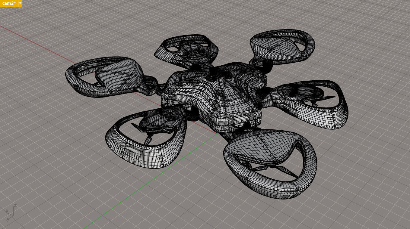 Hexagon Mesh Drone Free 3D model_11