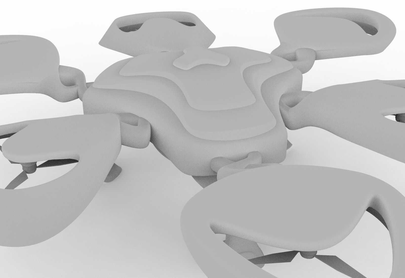 Hexagon Mesh Drone Free 3D model_3