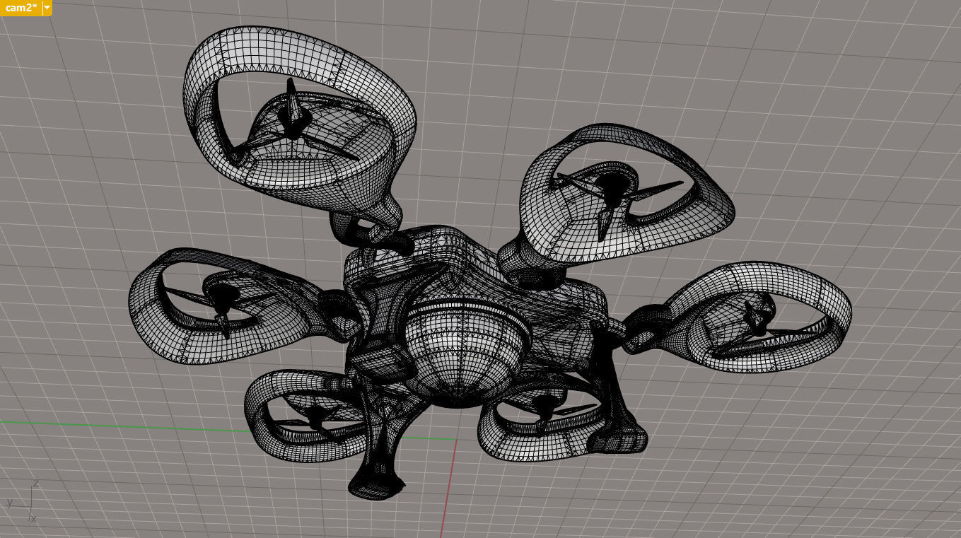 Hexagon Mesh Drone Free 3D model_12