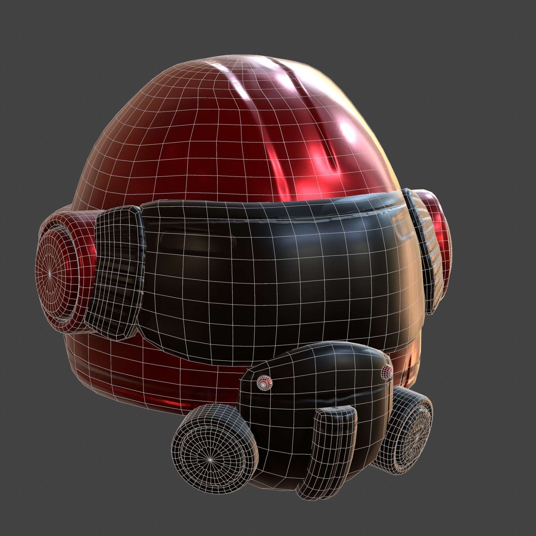Helmet scifi military combat 3d futuristic Low-poly 3D model_2
