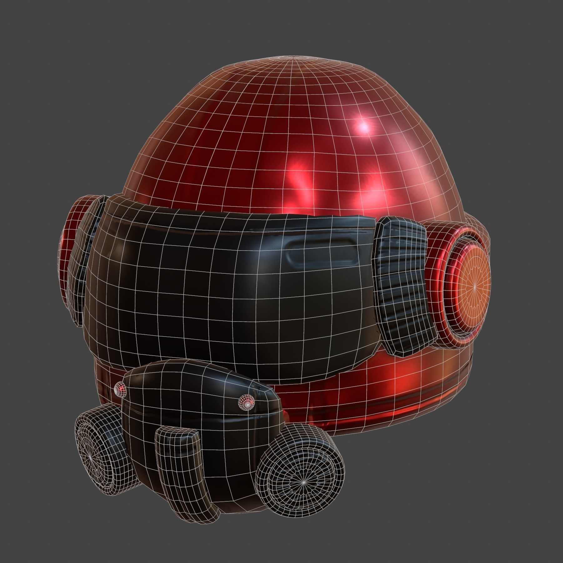 Helmet scifi military combat 3d futuristic Low-poly 3D model_3