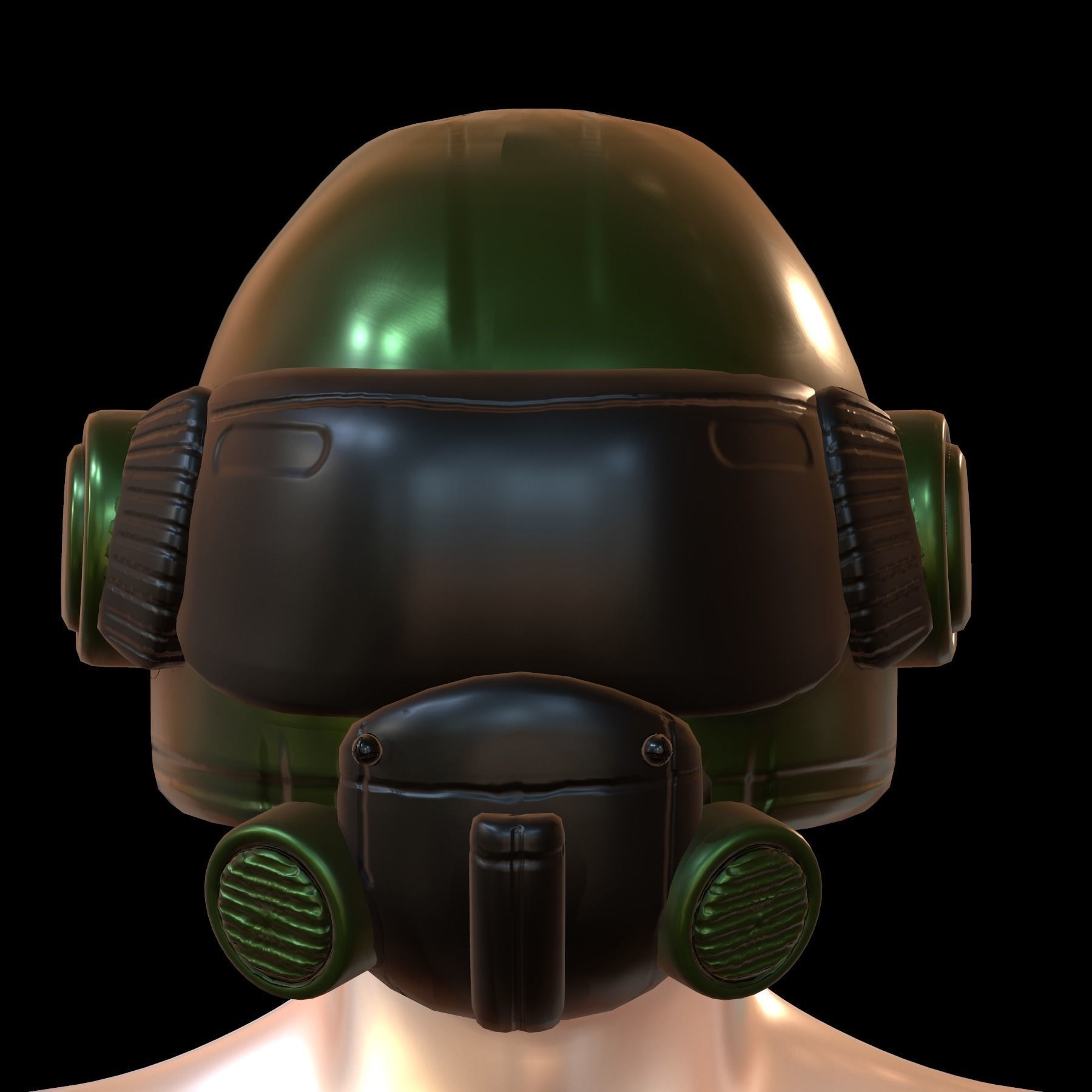 Helmet scifi military combat 3d model low poly Low-poly 3D model_4