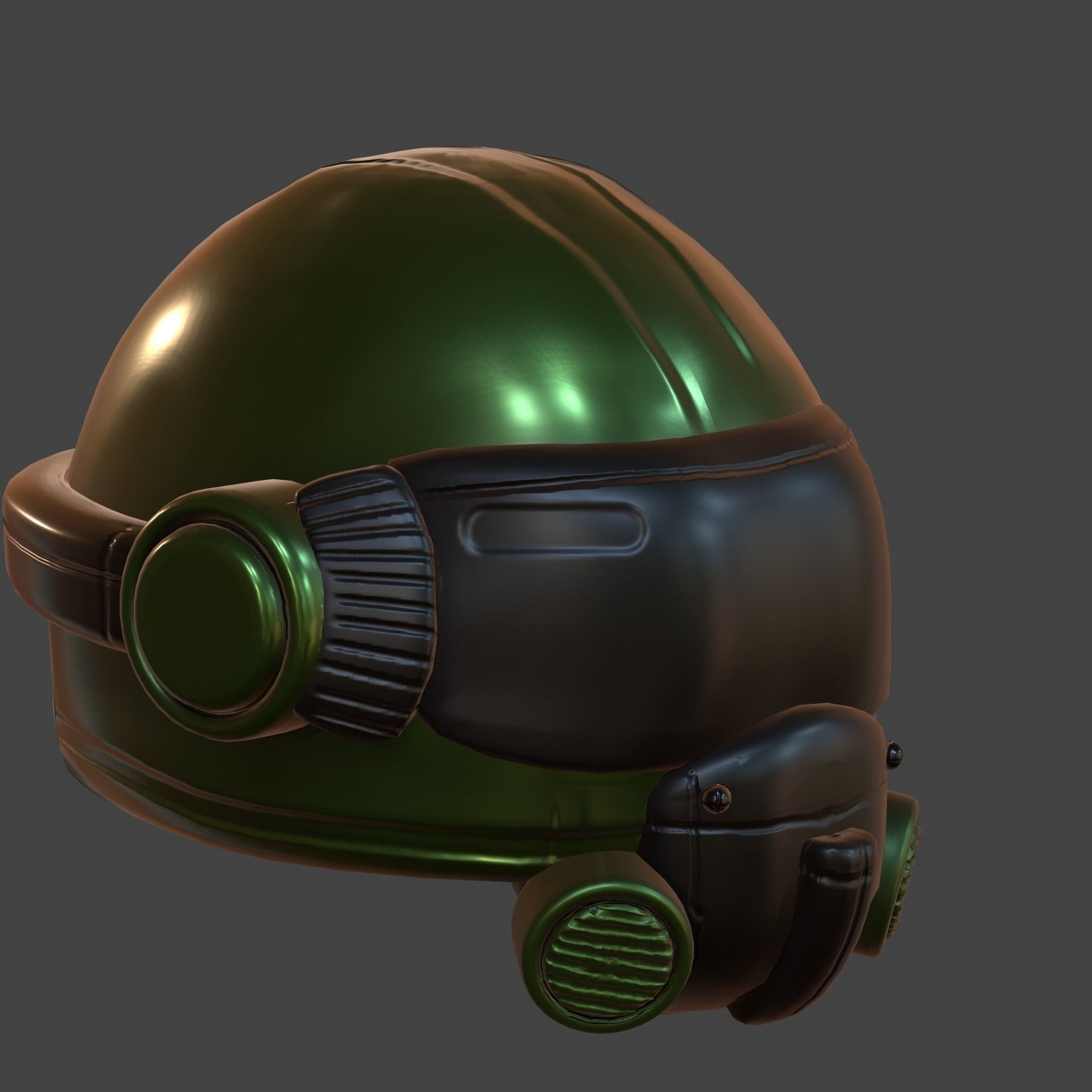 Helmet scifi military combat 3d model low poly Low-poly 3D model_7