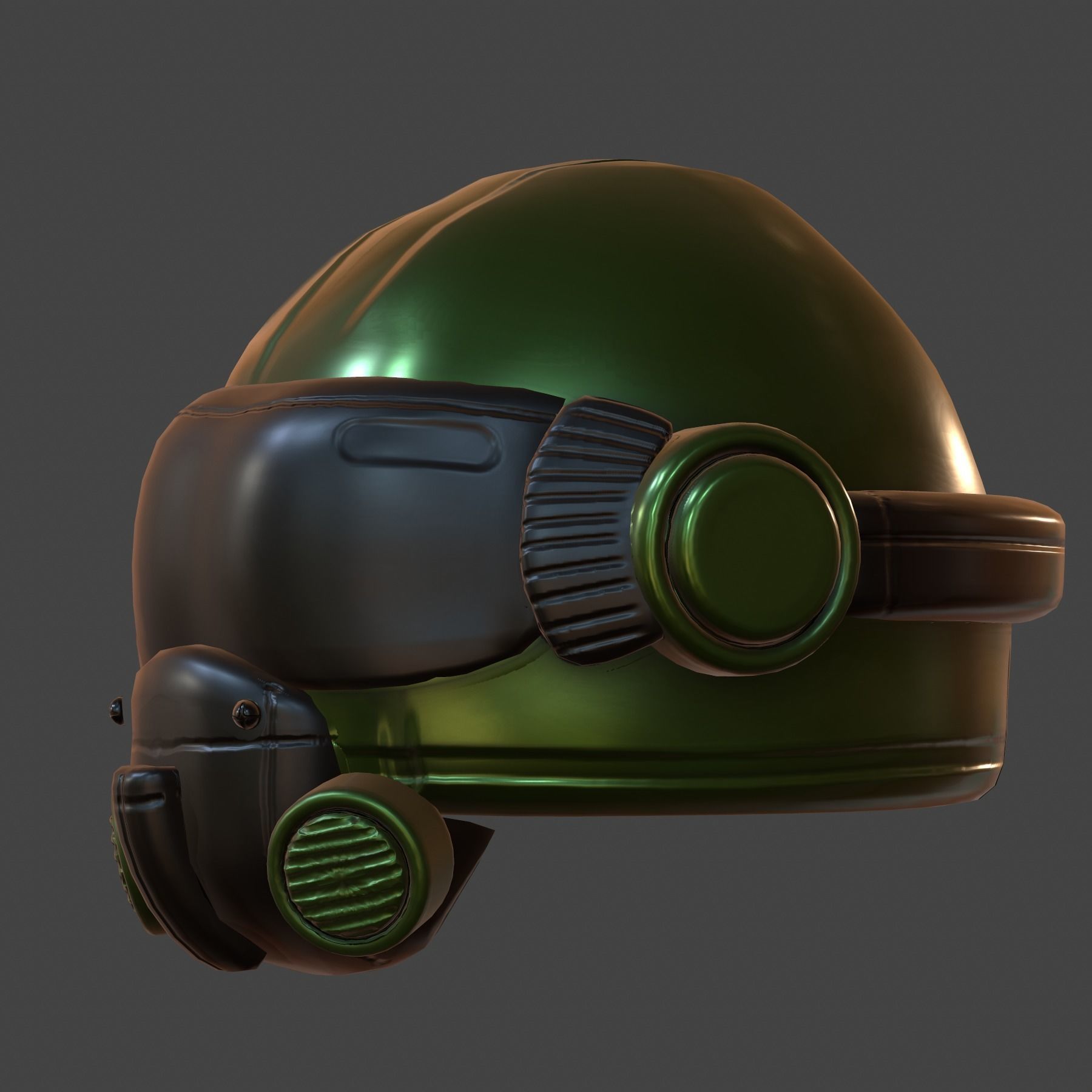 Helmet scifi military combat 3d model low poly Low-poly 3D model_5