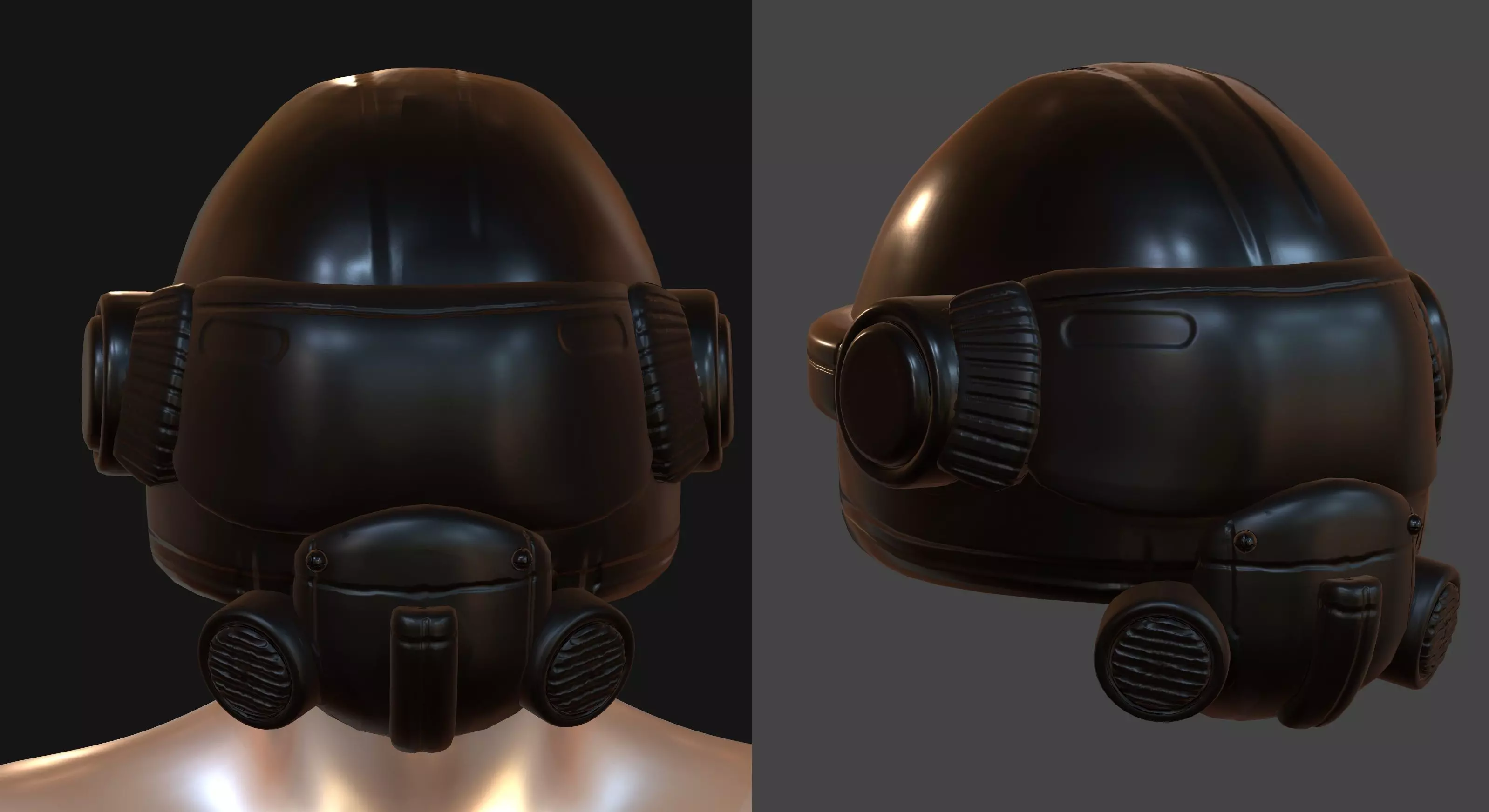 Helmet scifi military combat soldier armor scifi  Low-poly 3D model_0