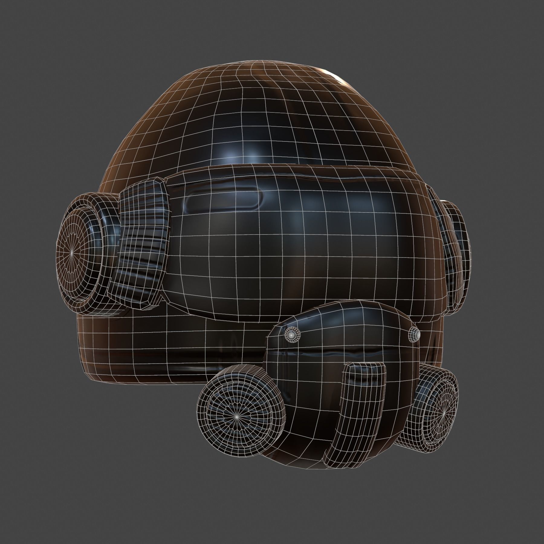 Helmet scifi military combat soldier armor scifi  Low-poly 3D model_3