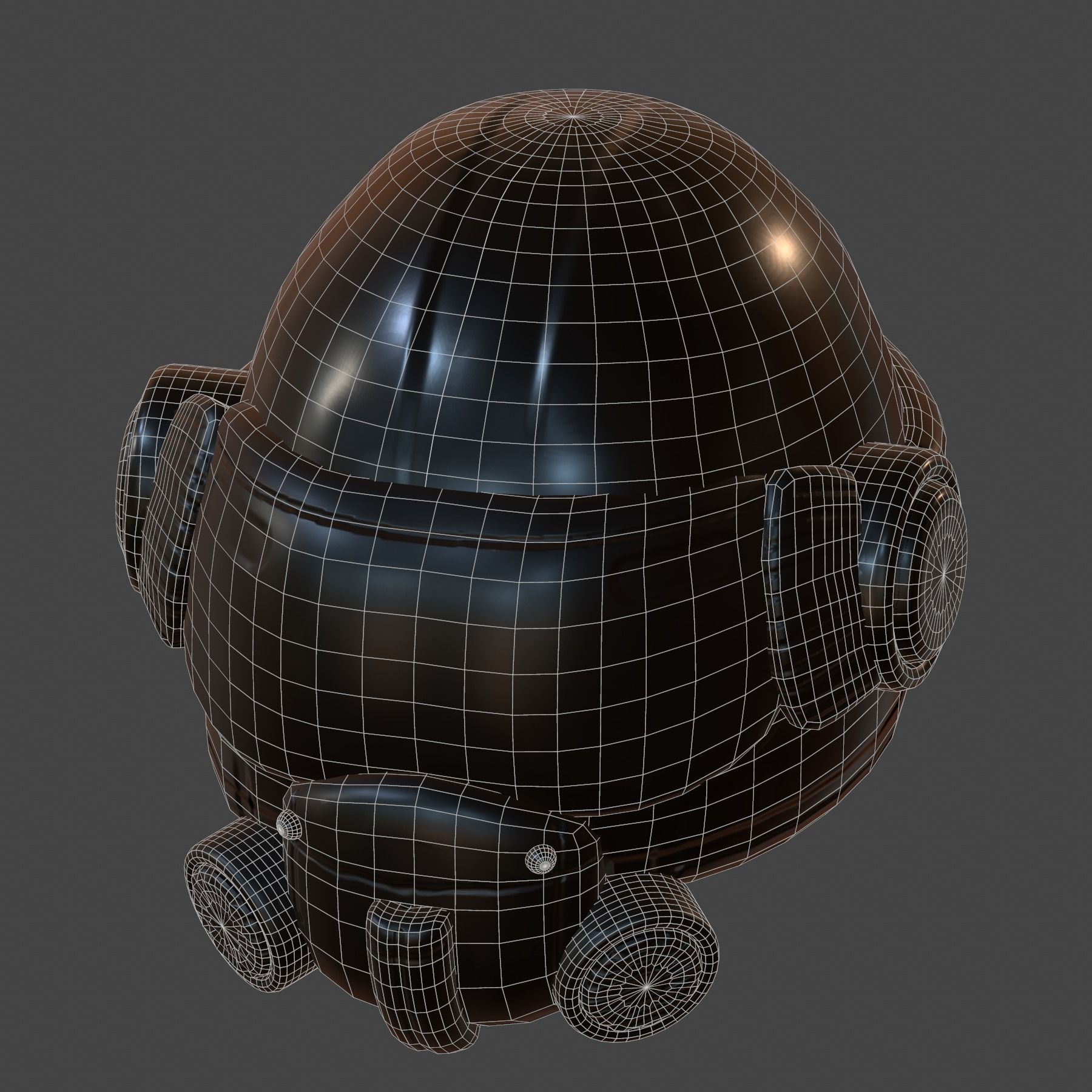 Helmet scifi military combat soldier armor scifi  Low-poly 3D model_4