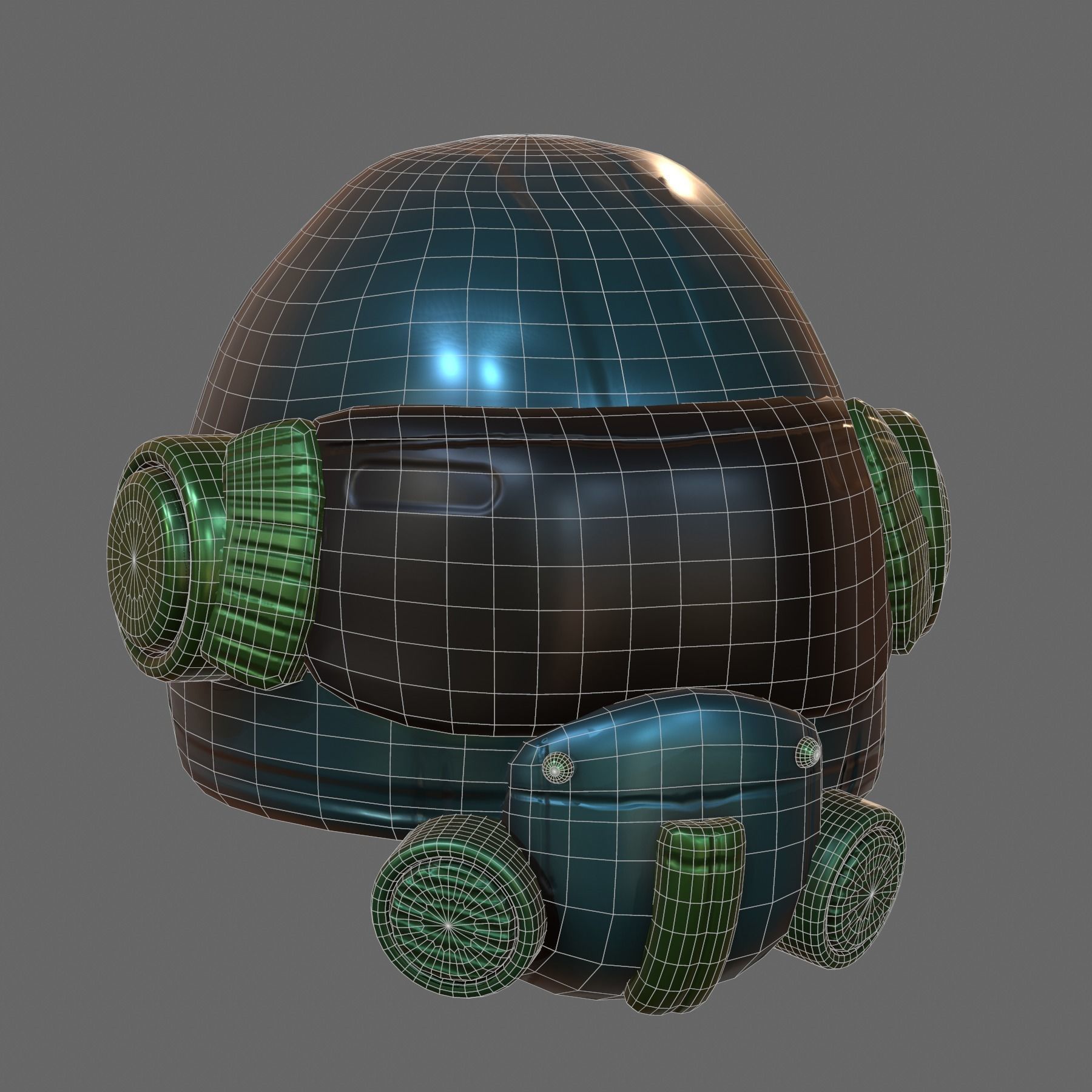 Helmet scifi military futuristic technology fantasy  Low-poly 3D model_3
