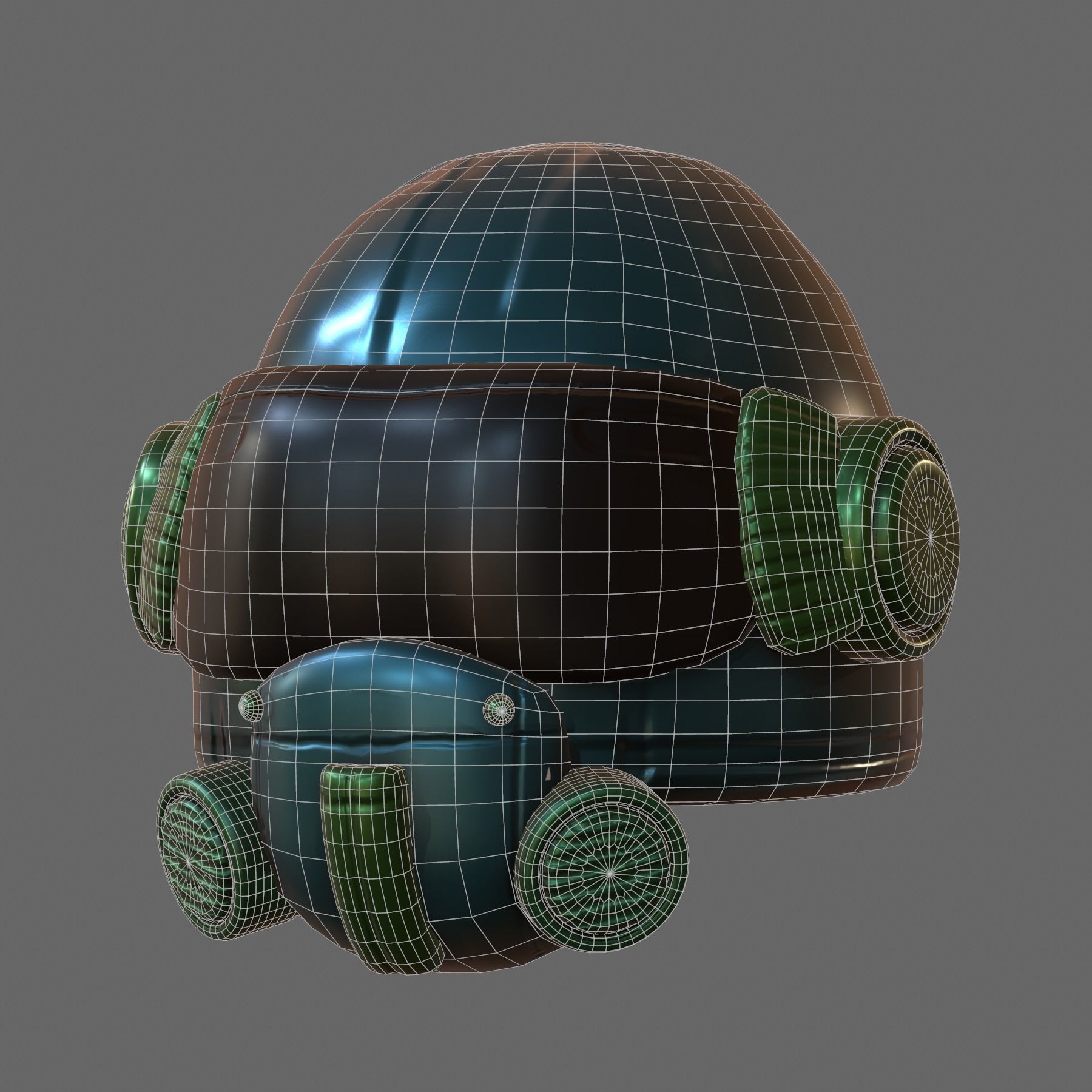 Helmet scifi military futuristic technology fantasy  Low-poly 3D model_4