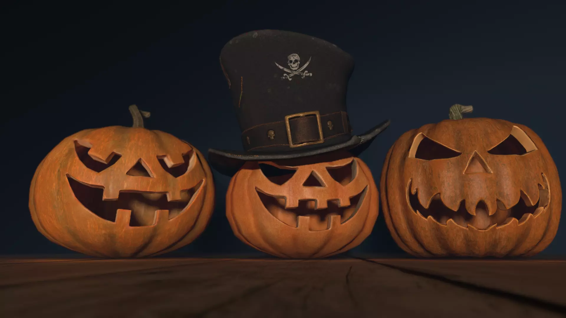 Halloween Pumpkins Low-poly 3D model