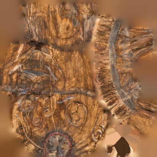 Tall African Wooden statue Low-poly 3D model_13