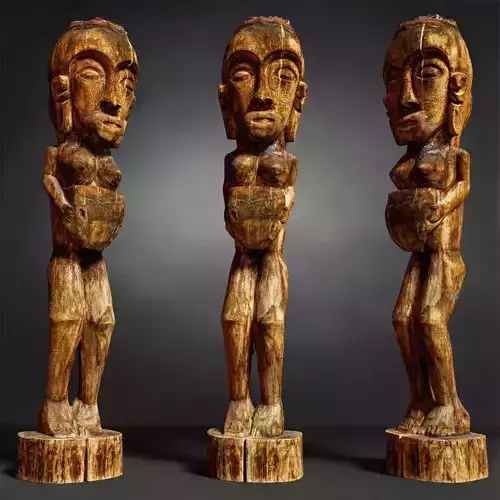 Tall African Wooden statue