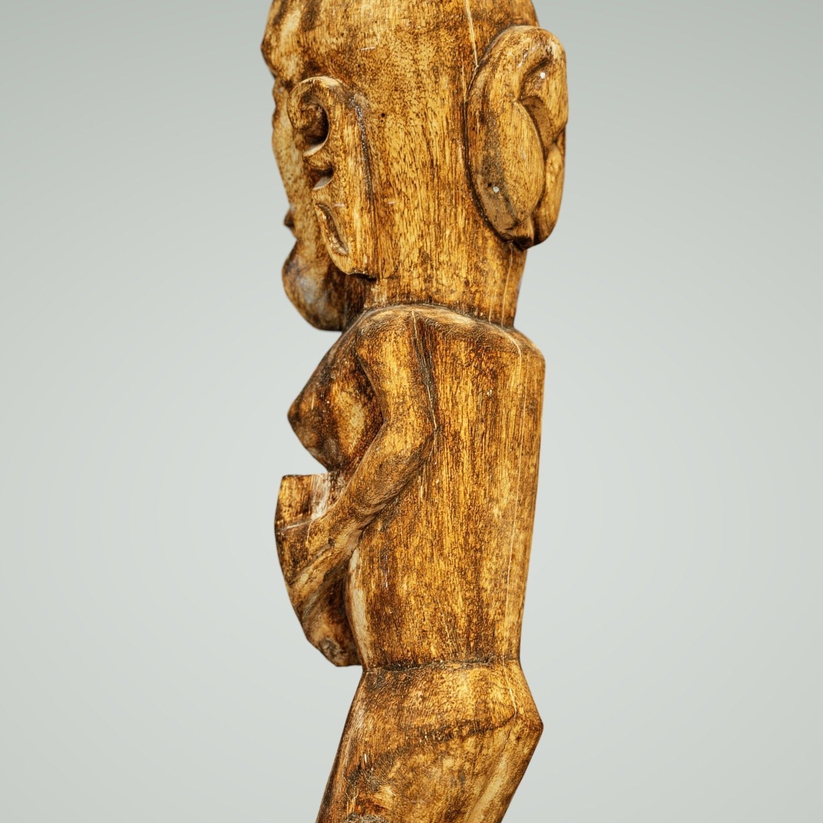 Tall African Wooden statue Low-poly 3D model_4