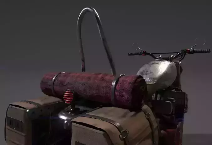 Survivor Motorcycle Post Apocalyptic Low-poly 3D model