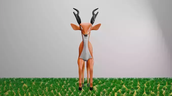 cartoon  deer   3d  model