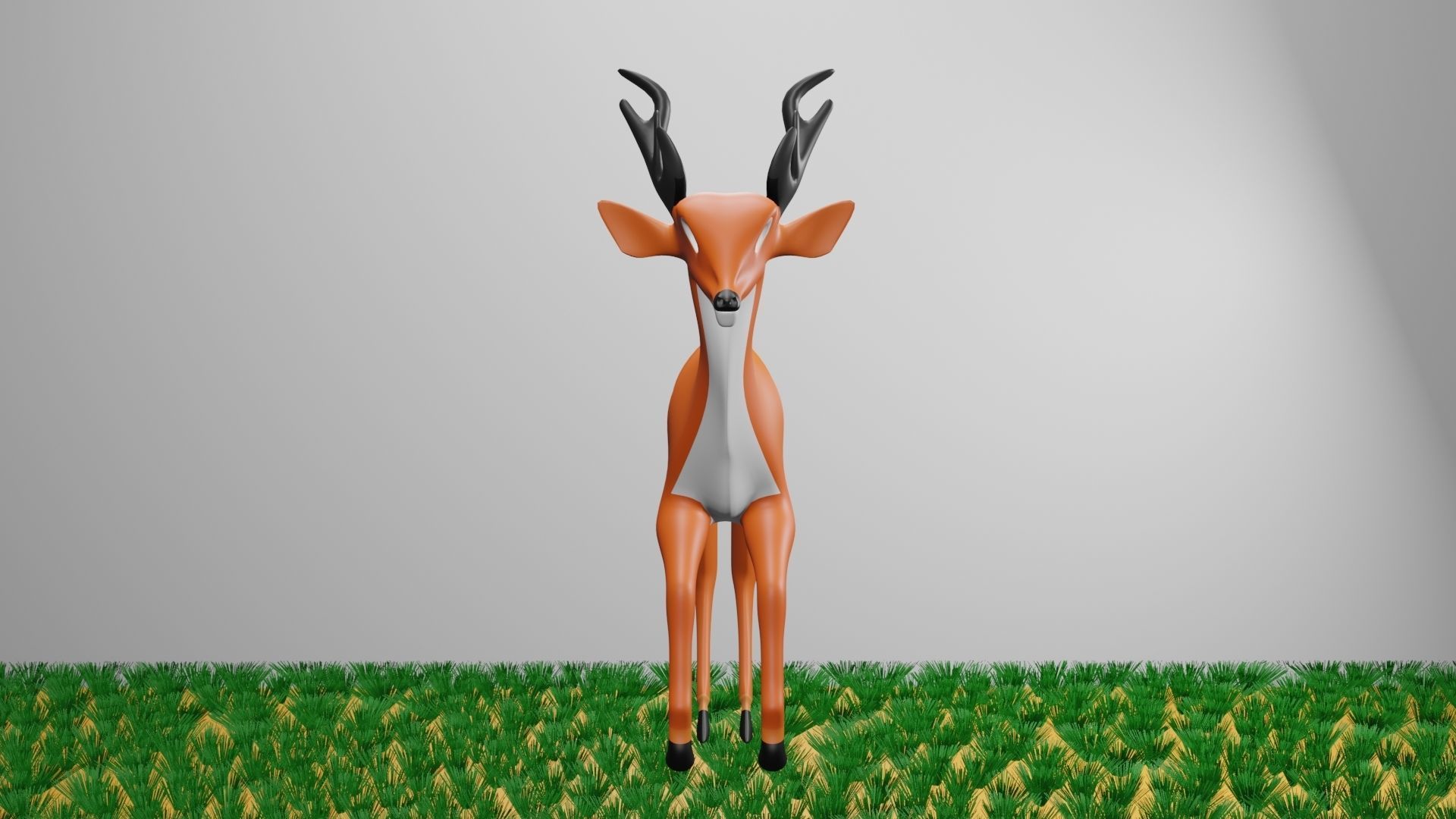 cartoon  deer   3d  model Low-poly 3D model_1