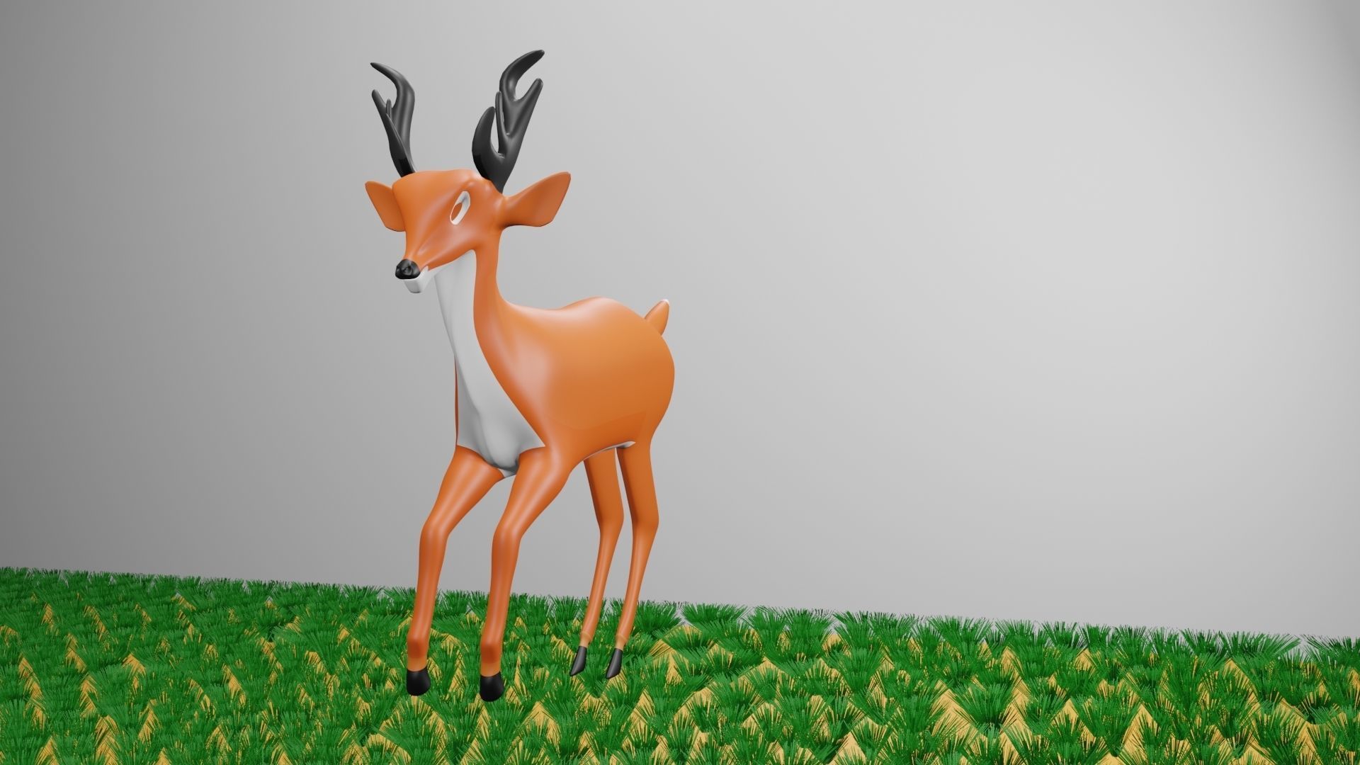 cartoon  deer   3d  model Low-poly 3D model_4