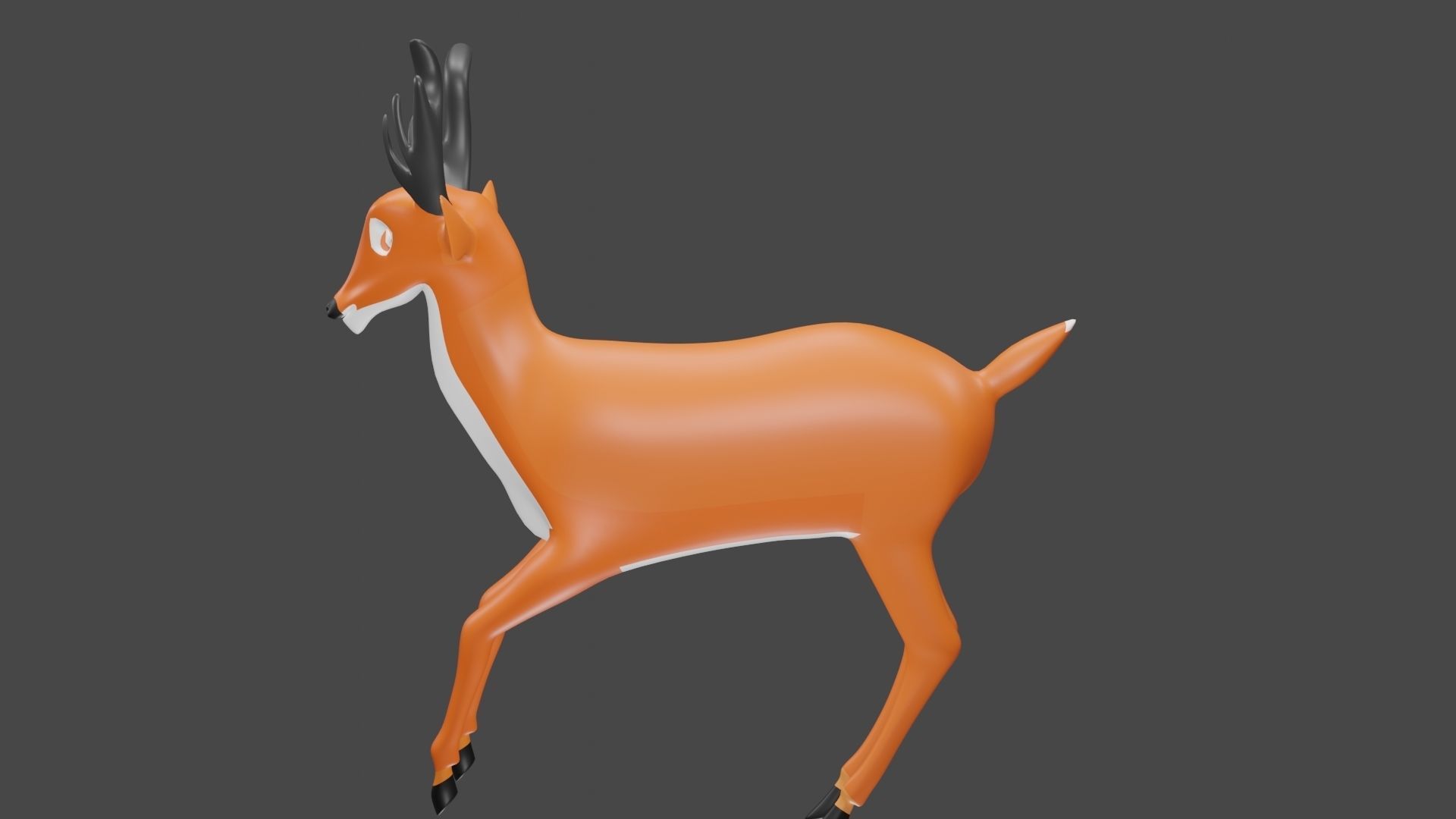 cartoon  deer   3d  model Low-poly 3D model_2
