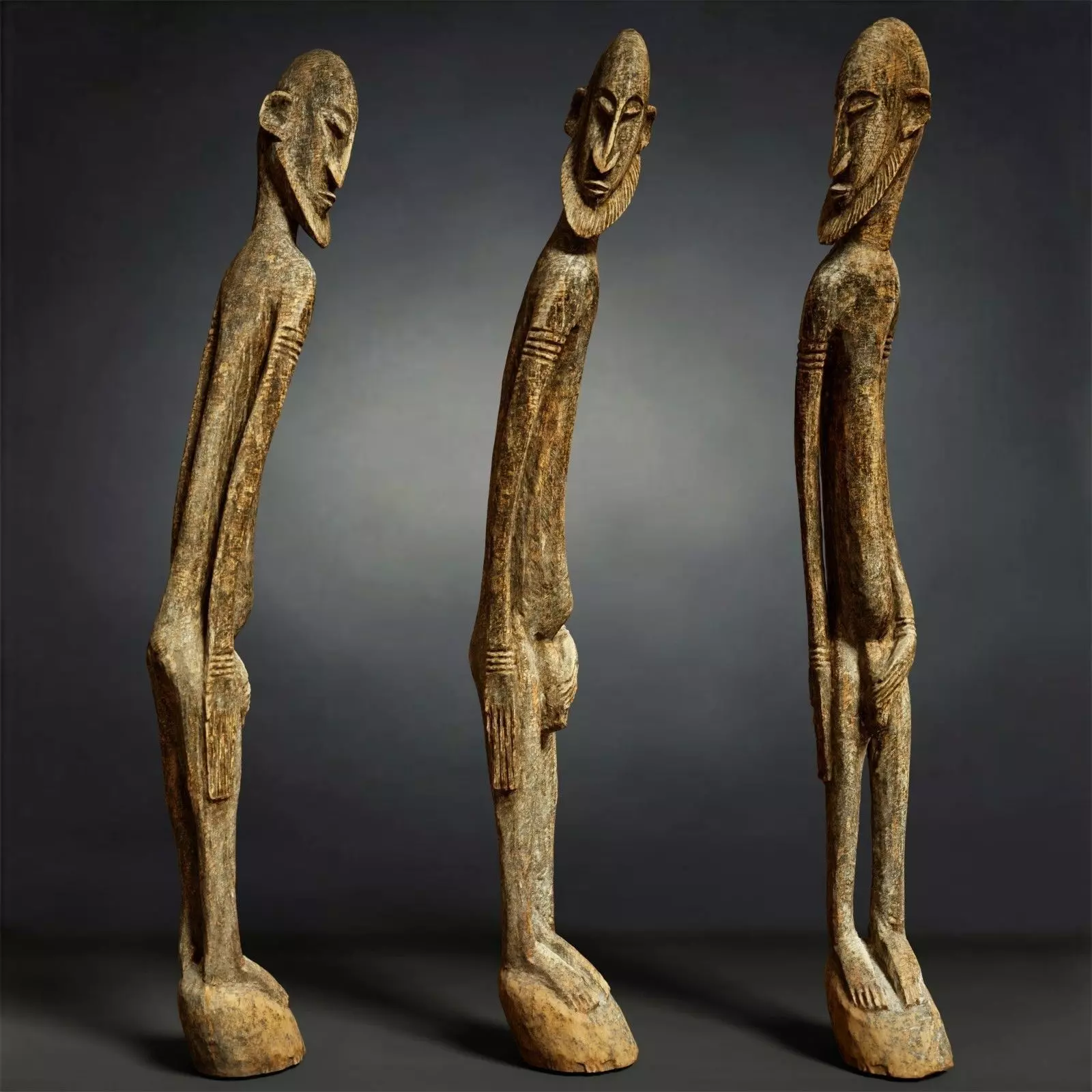 Big Wood African Statue Low-poly 3D model_0