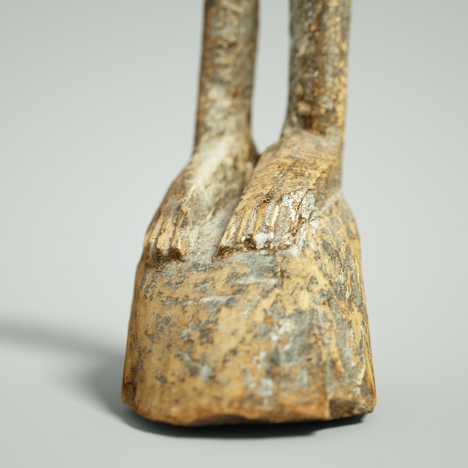 Big Wood African Statue Low-poly 3D model_5