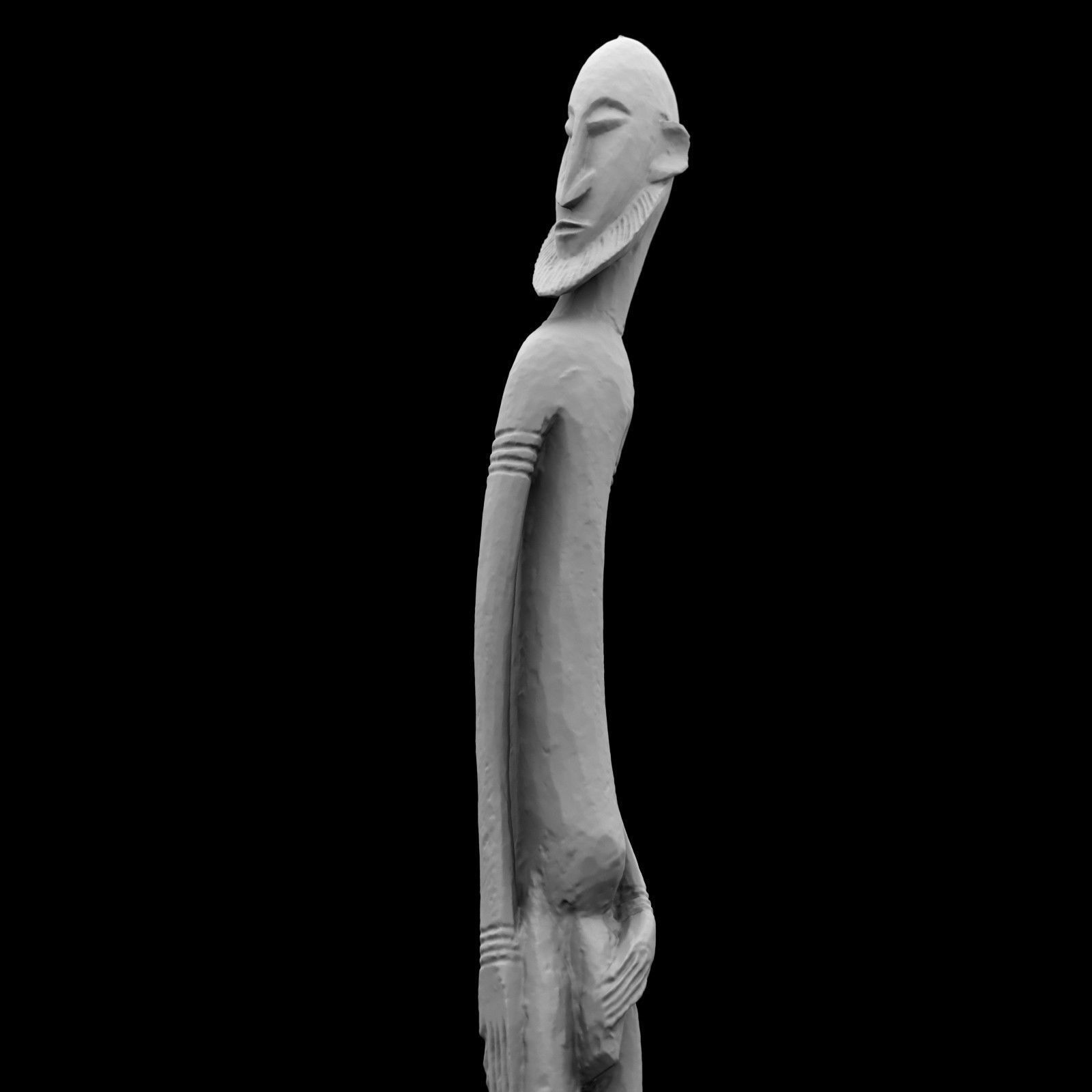 Big Wood African Statue Low-poly 3D model_11