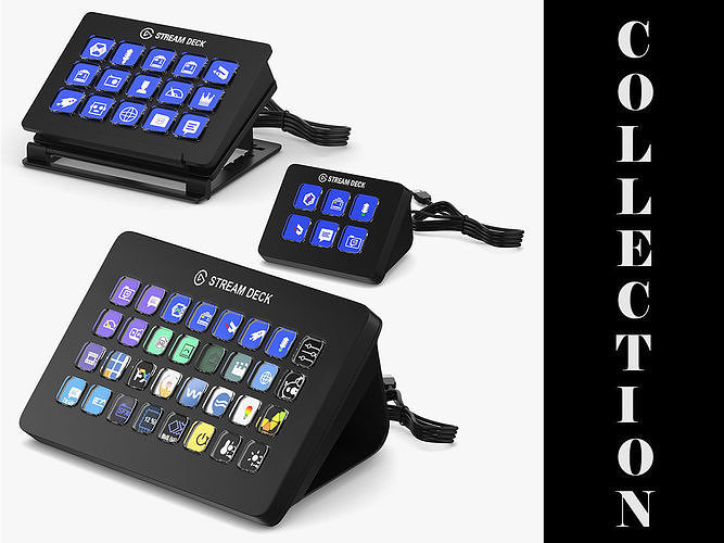 3 Elgato Stream Decks Collection 3D model