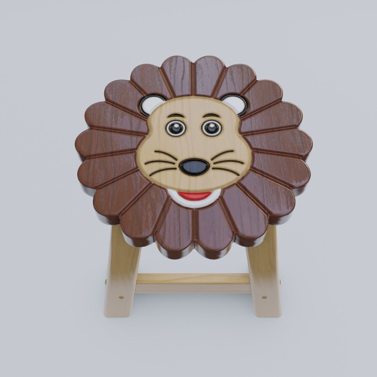 Child Step Stool Lion 3D model_1