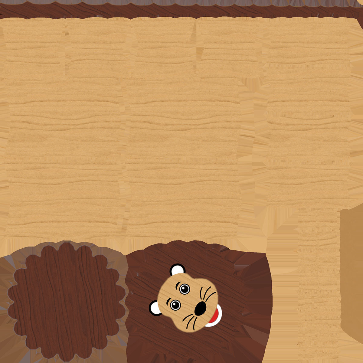 Child Step Stool Lion 3D model_7