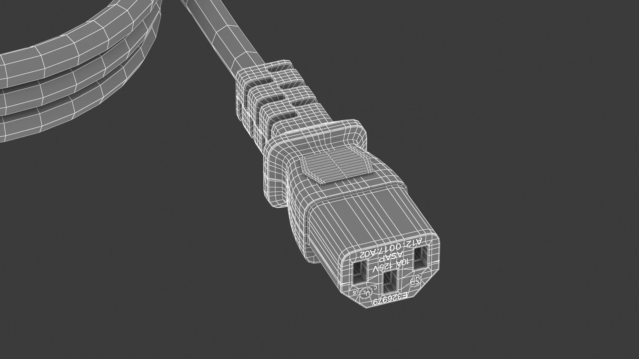 Power Cord 90 cm 3D model_8