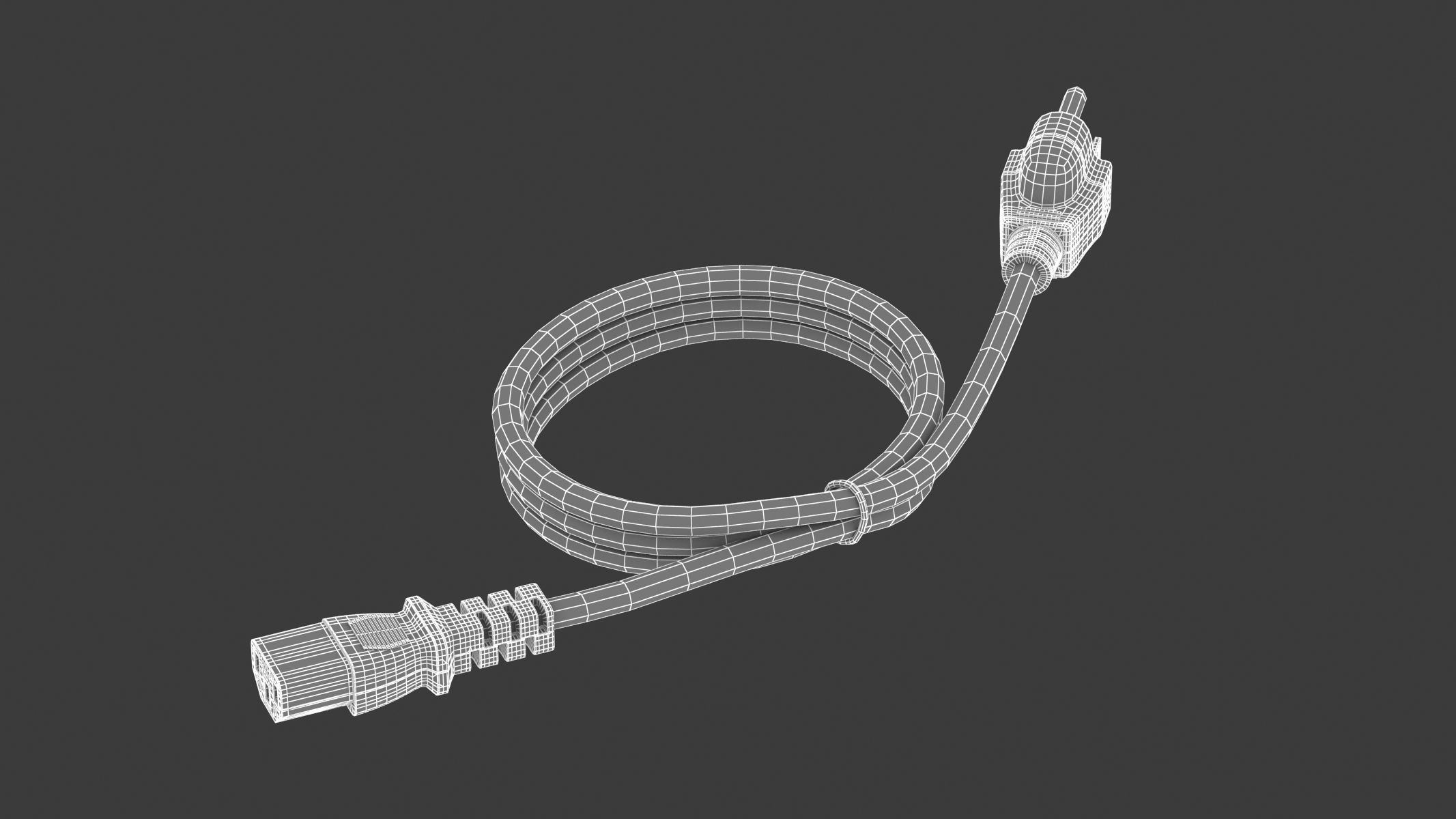 Power Cord 90 cm 3D model_7