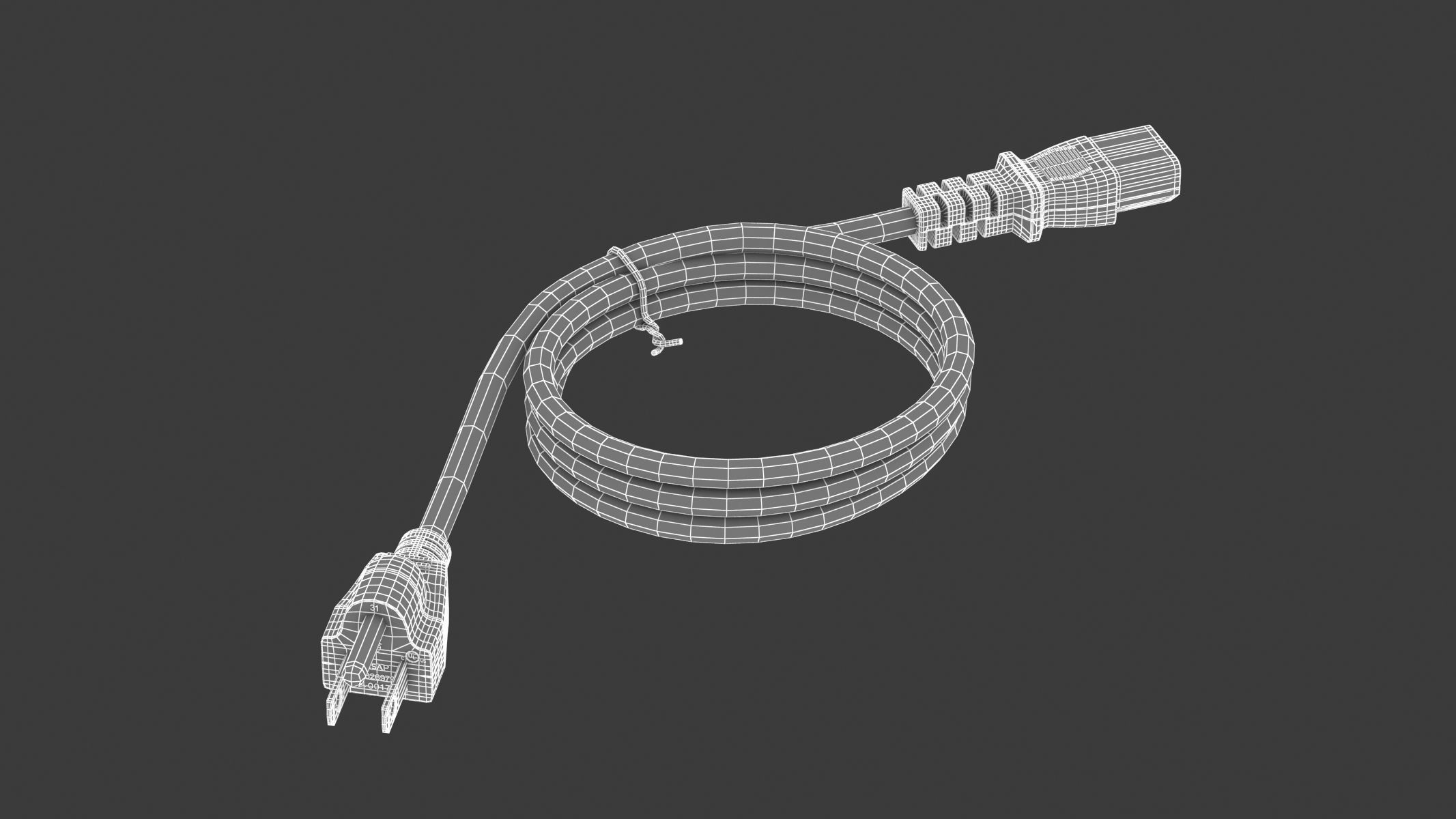 Power Cord 90 cm 3D model_6