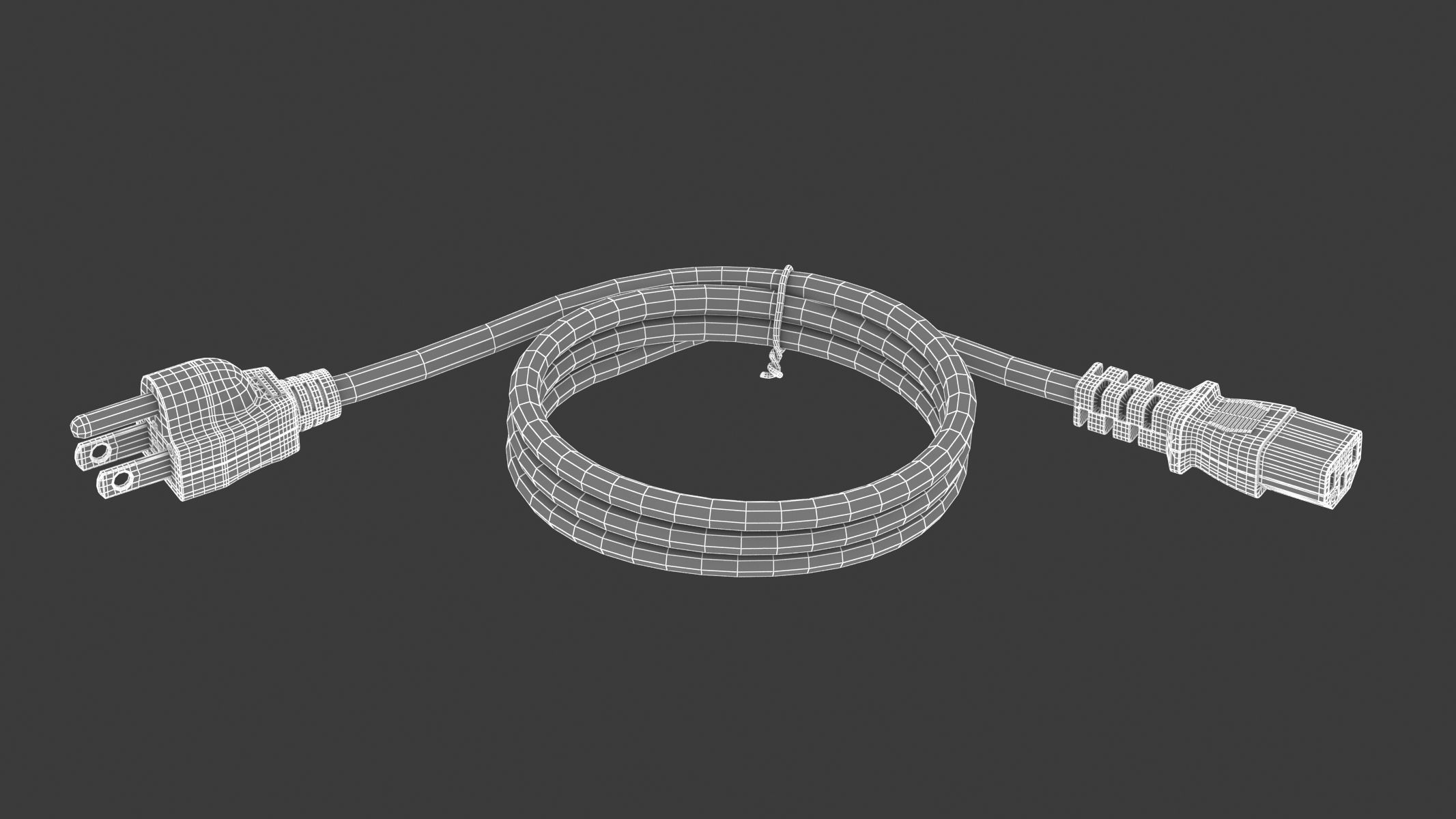 Power Cord 90 cm 3D model_5