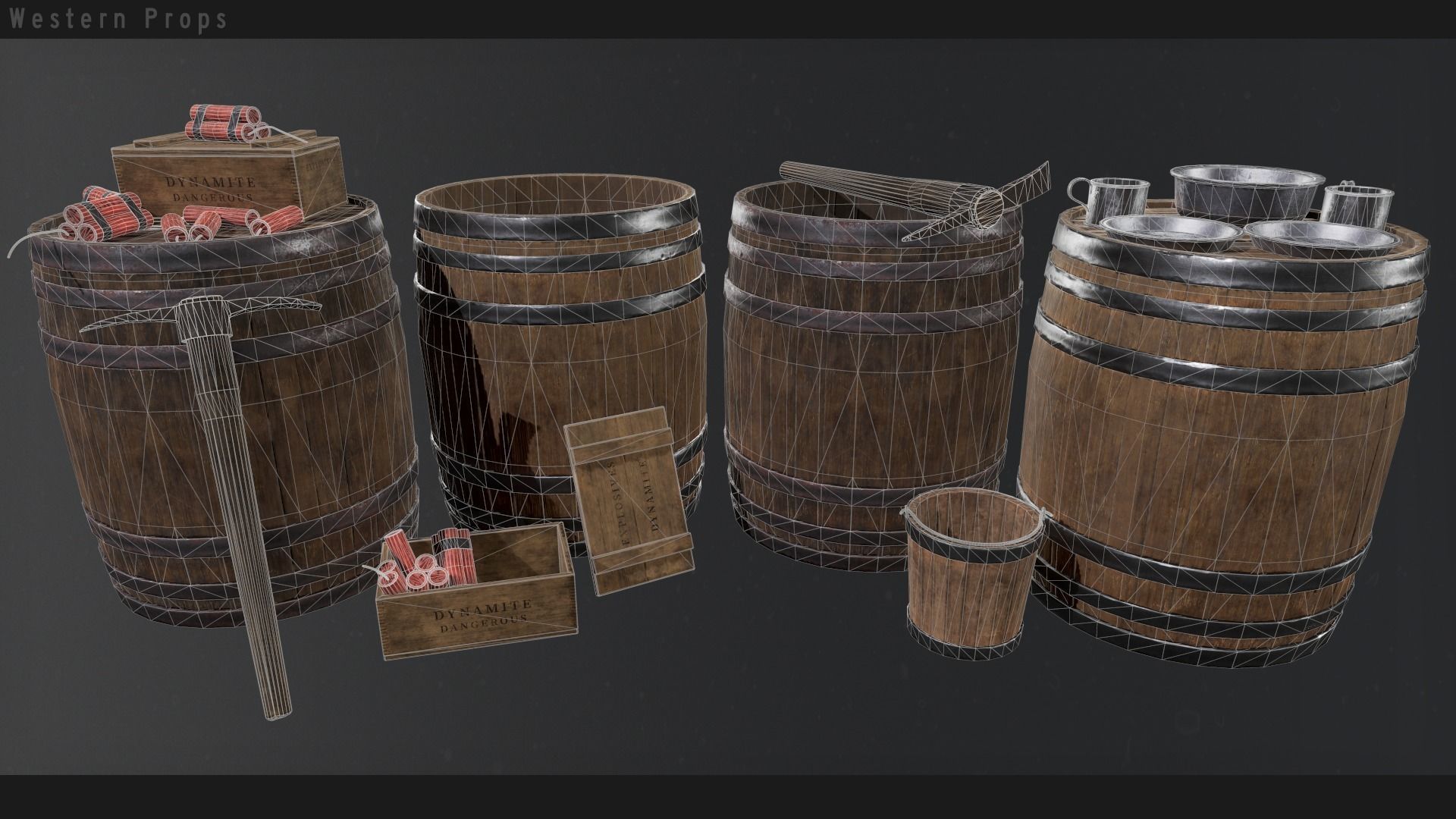 Western Props Vol 1 Free low-poly 3D model_2