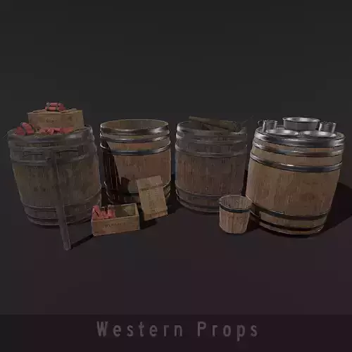 Western Props Vol 1 Free low-poly 3D model