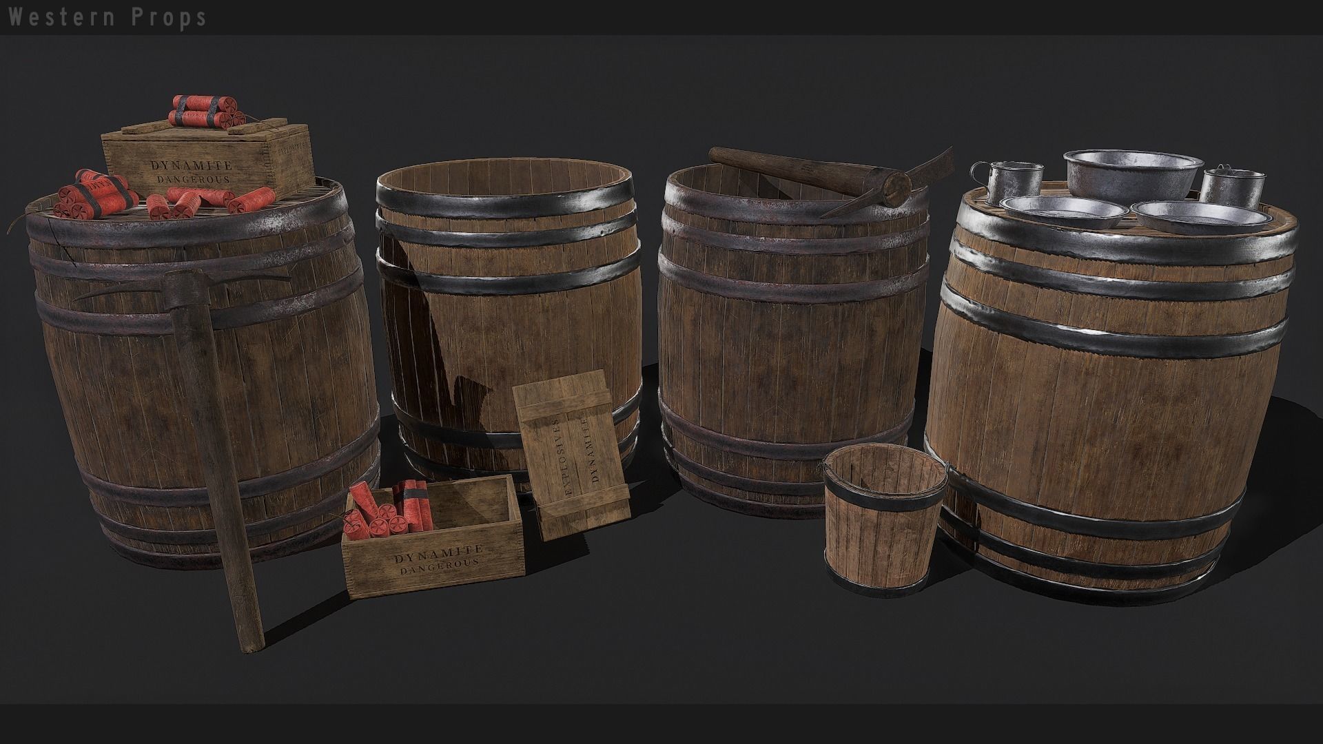 Western Props Vol 1 Free low-poly 3D model_3