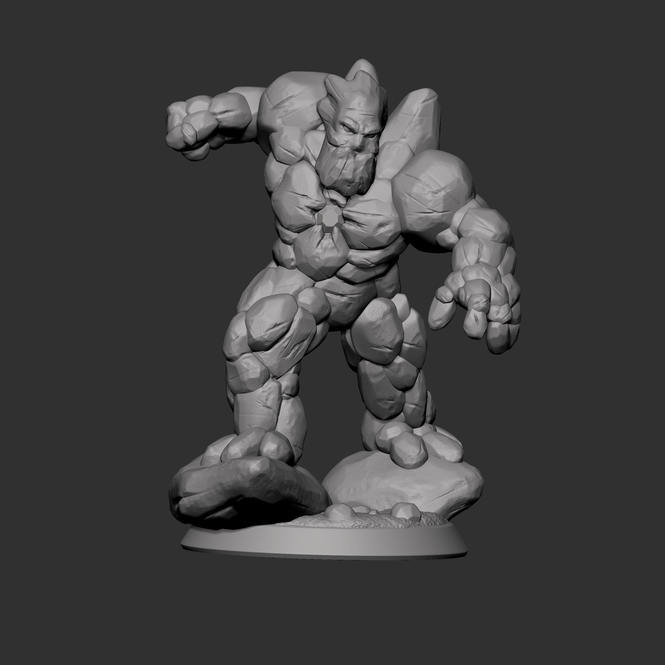 Golem Miniature 75mm scale 3D print model_3