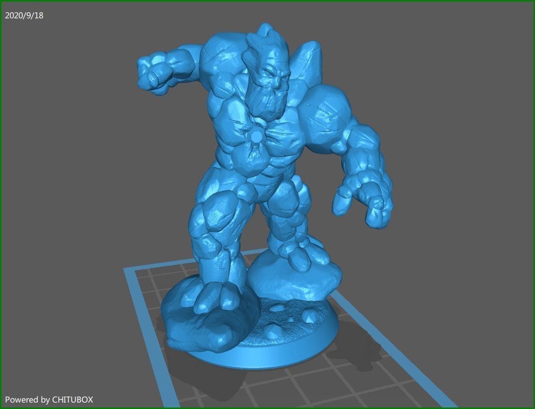 Golem Miniature 75mm scale 3D print model_5