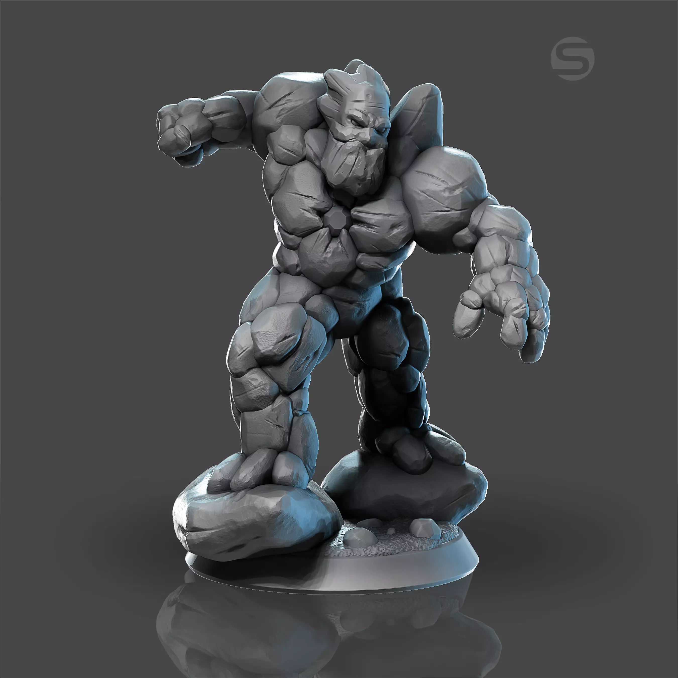 Golem Miniature 75mm scale 3D print model_0