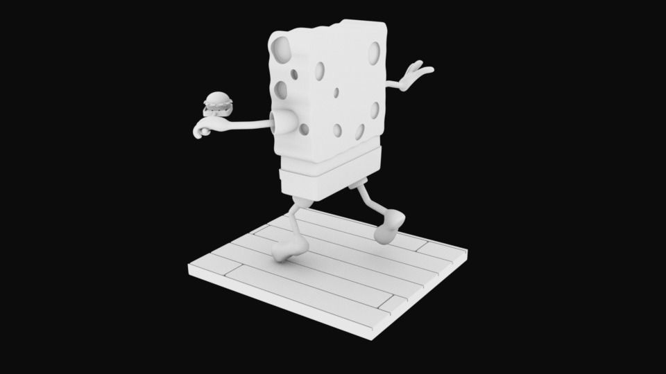Sponge Bob separeted parts for 3D printing STL 3D print model_3